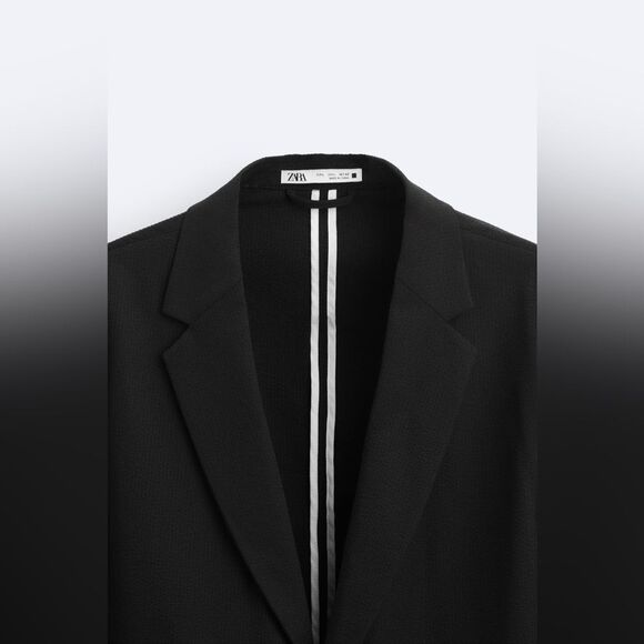 Zara Men’s SEERSUCKER BLAZER NWT - Picture 8 of 9